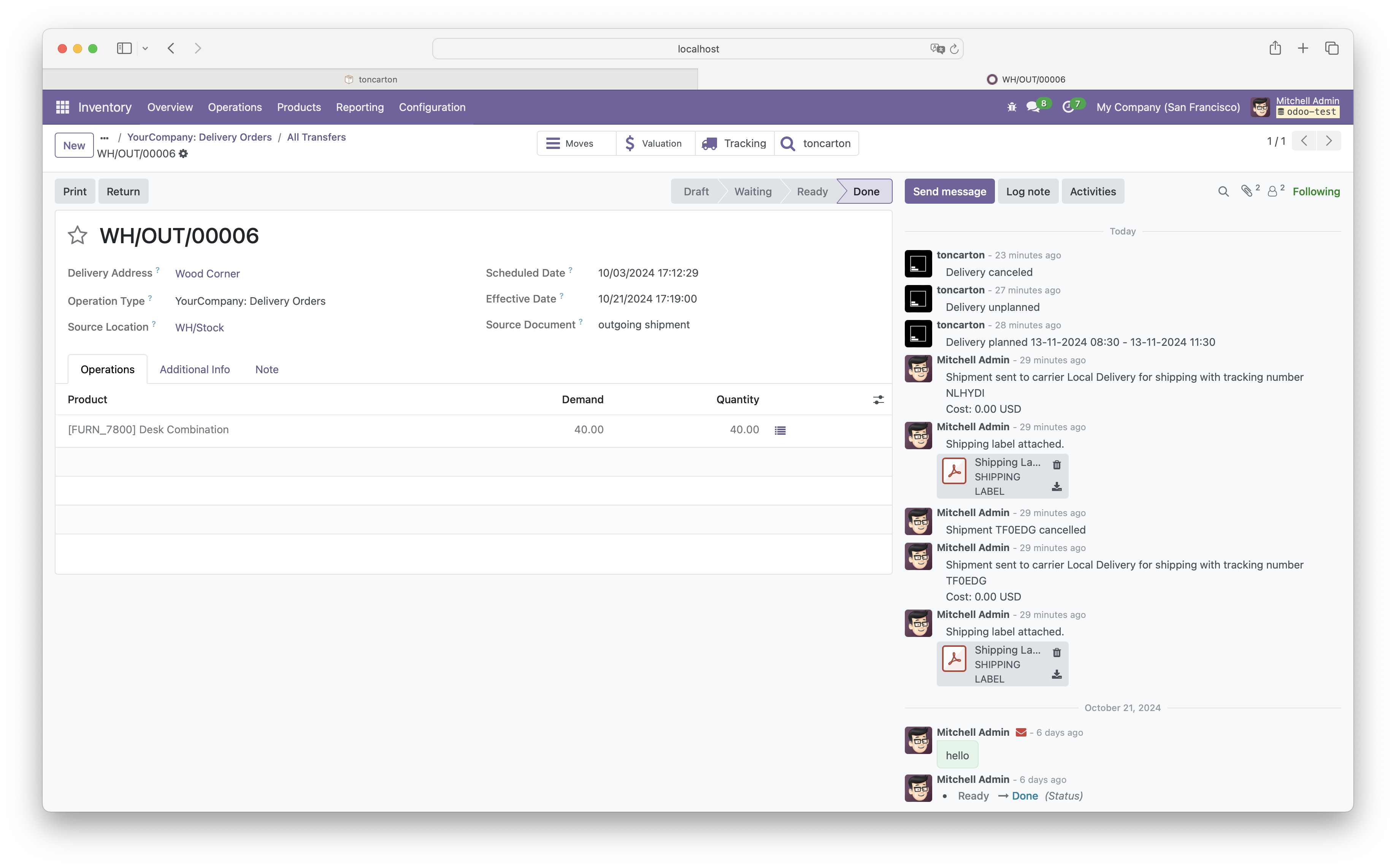 logo odoo & toncarton