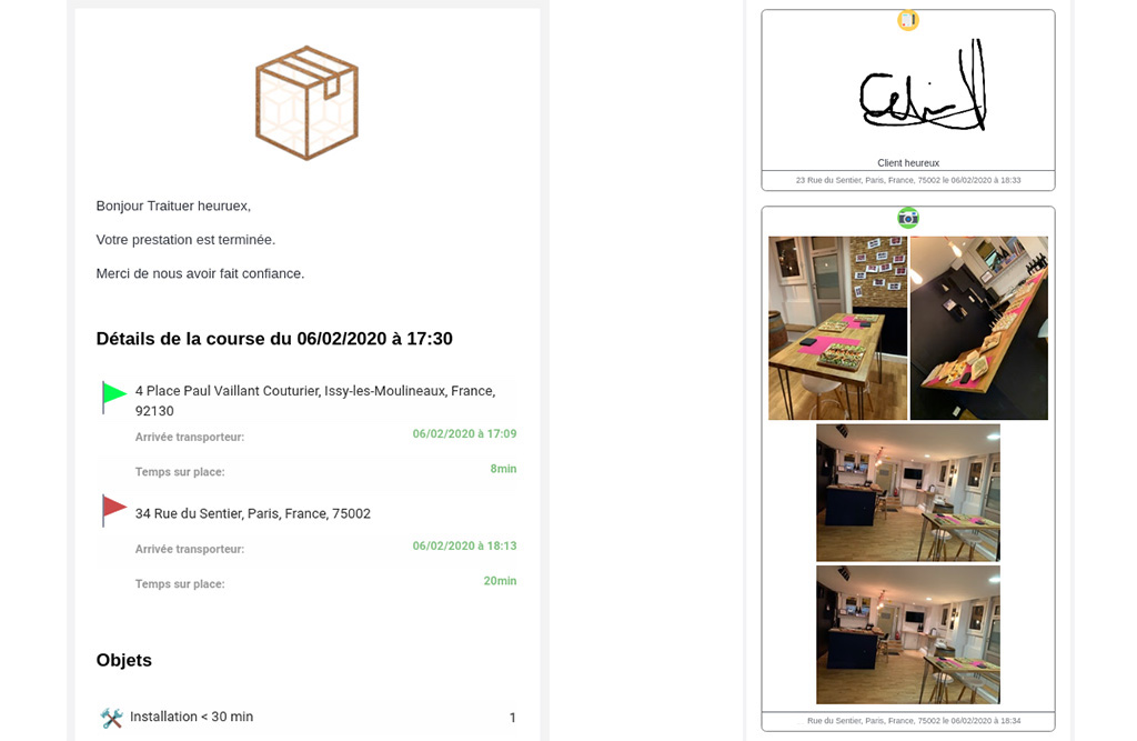 installation traiteur