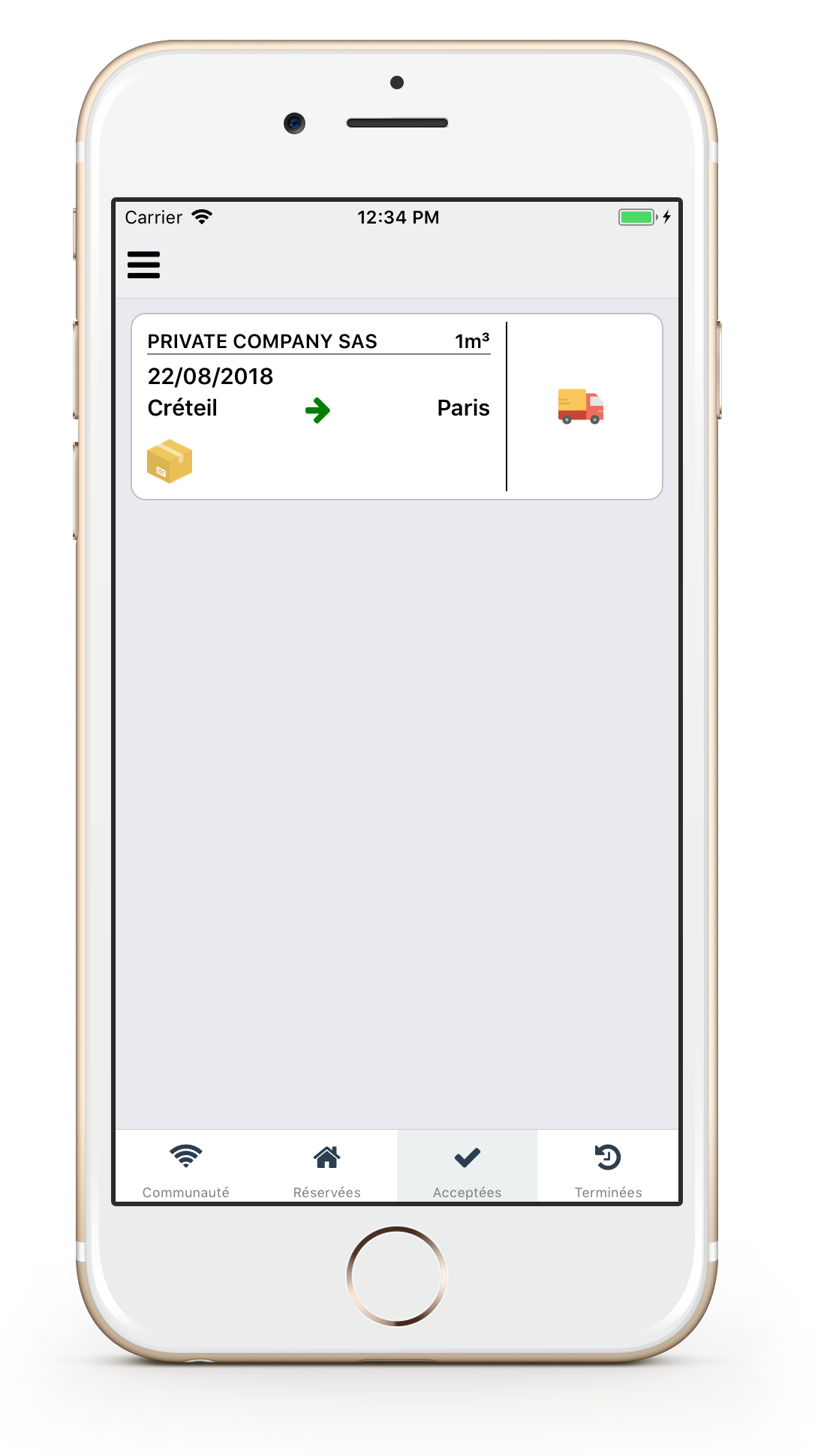 application mobile Toncarton